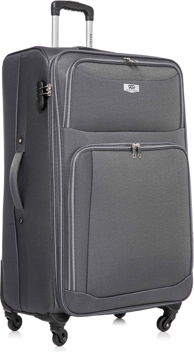Dubai Abu Dhabi Grote XL Koffer - 88 cm - 125/135 liter - Uitbreidbaar - Grijs