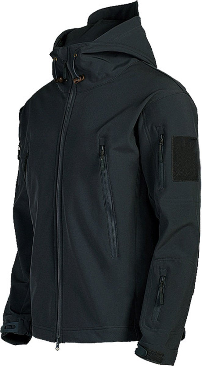 Soft Shell Tactisch Legerjack - Heren Outdoor Jas - Zwart - L