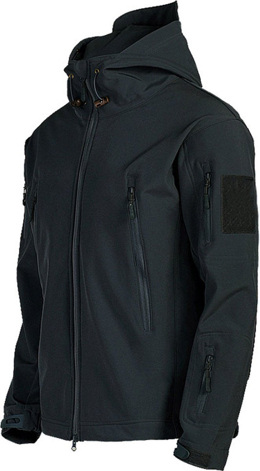 Soft Shell Tactisch Legerjack - Heren Outdoor Jas - Zwart - L