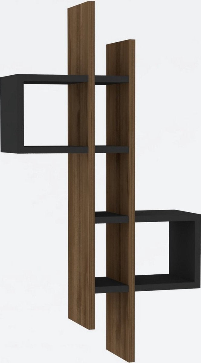 Asir Moderne Eikenkleurig / Antraciet Wandplank | Extra Opbergruimte | Multifunctioneel Ontwerp