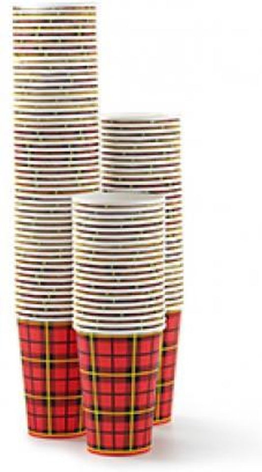 2500 tartan wegwerpbekers | 180ml