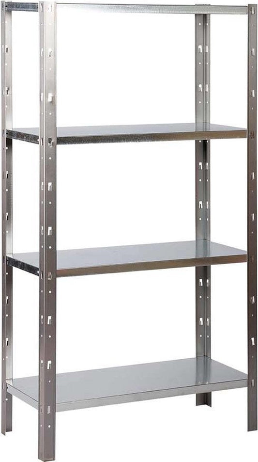 Storage rack - Galvanized metal - 90 cm wide - 173 cm high - 4 shelves - 85 kg per shelf - Assemble without screws