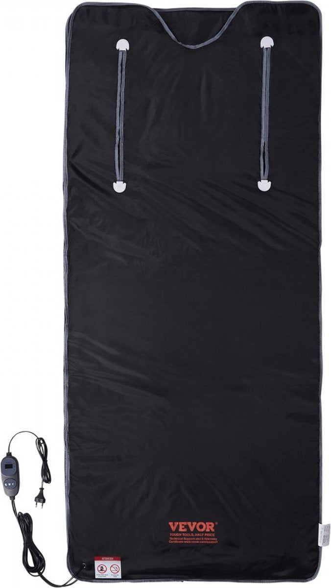 390W infrarood saunadeken 1800x800mm saunadeken 1-6 niveaus (35°C-85°C) infrarooddeken 40 minuten vetverbranding verwarmde deken 5 lagen veilige materialen verwarmingsmat voor lichaamsafslanking fitness