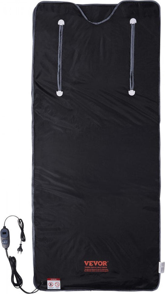 390W infrarood saunadeken 1800x800mm saunadeken 1-6 niveaus (35°C-85°C) infrarooddeken 40 minuten vetverbranding verwarmde deken 5 lagen veilige materialen verwarmingsmat voor lichaamsafslanking fitness