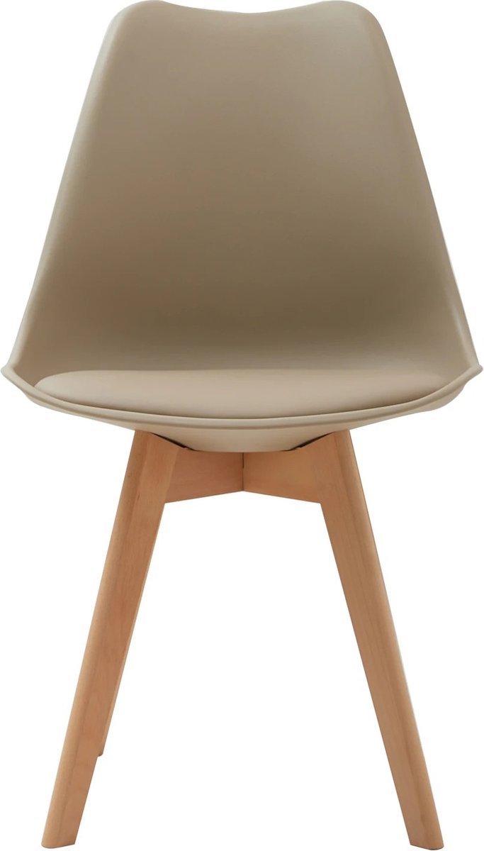 Verkoop Nederland® - Een Set Van 4 Nordic Middeleeuwse Eetkamerstoelen - Pu Gewatteerde Stoel - Beukenhouten Poten - Bureaustoelen Voor Eetkamer Slaapkamer Balkon Restaurant
