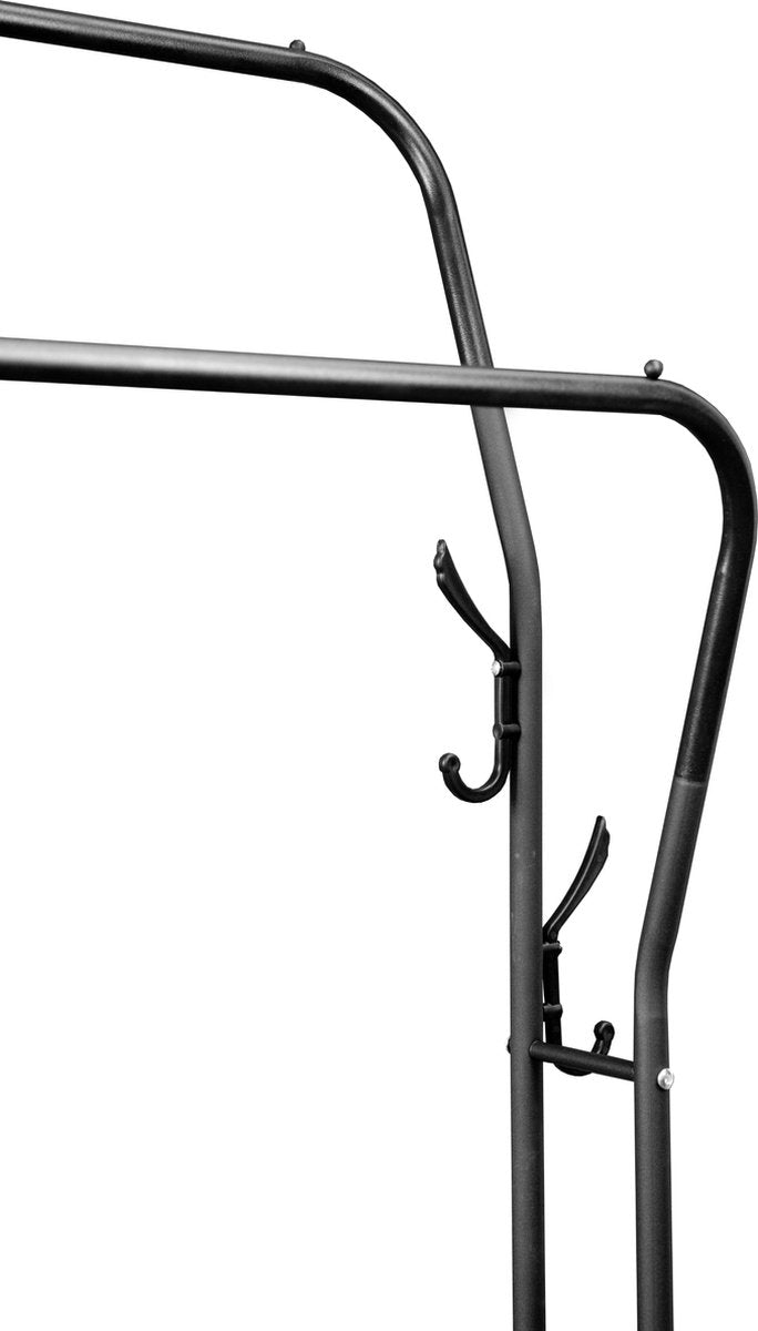 LG Life’s Green XL Kledingrek - Dressboy – Zwart – Metaal – Garderoberek met ophanghaken – H146xB110xD35 cm