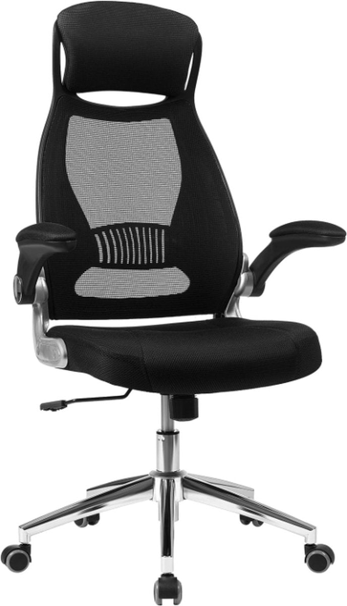 Ergonomic Office Chair with Wheels - With Adjustable Armrests - Office Chair for Adults - Office Chair - Black
