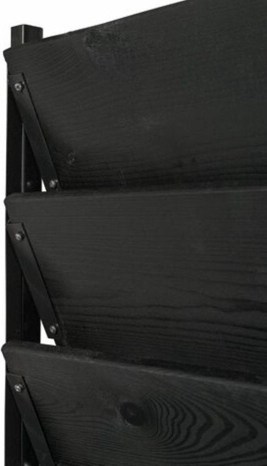 Flex fence draaibare lamellen - 165 cm - zwart RVS - 2 stuks