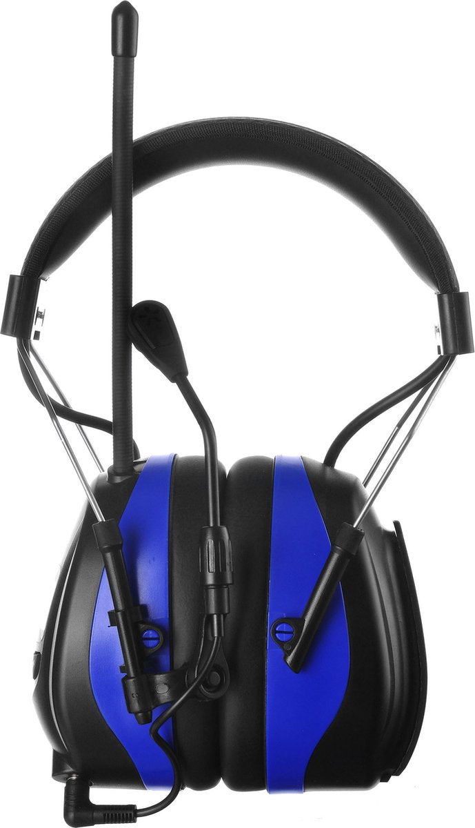 PROTEAR - Rechargeable Ear Defenders with Bluetooth FM/AM Digital Radio - External Microphone - SNR 30dB - Blue