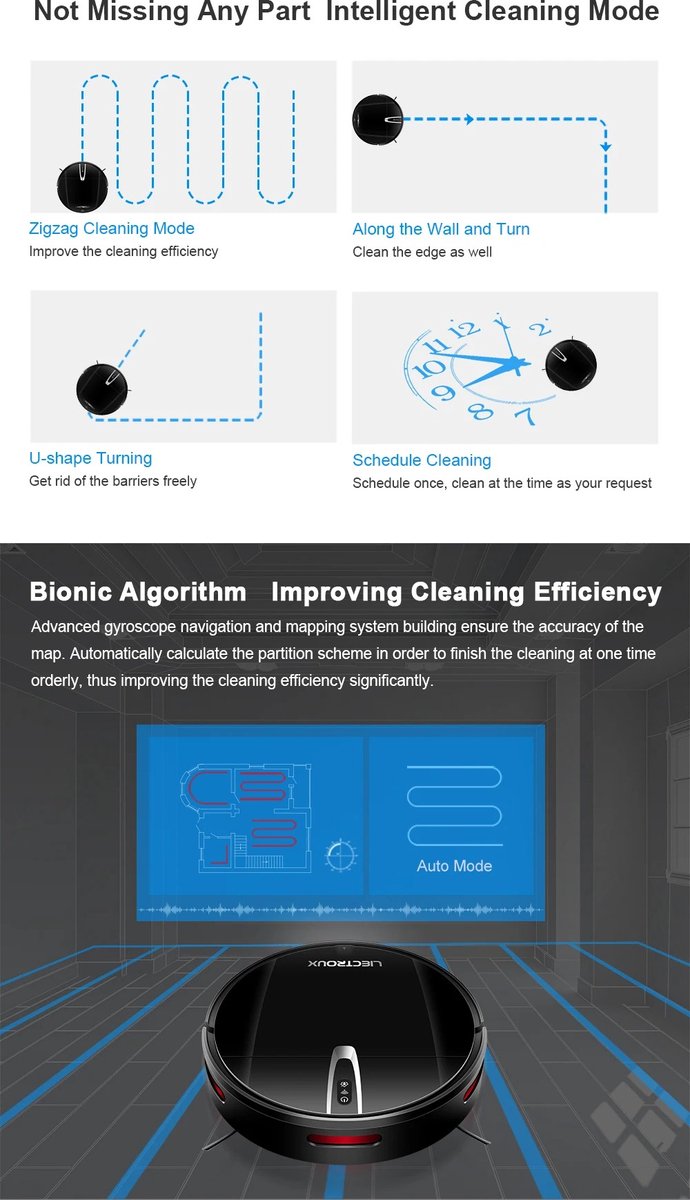 V3S PRO Robot Vacuum Cleaner - Smart Mapping - New Powerful Model - Dry and Wet Mopping Combo - WiFi App - Brushless Motor - Works with Alexa and Google Assistant - Ideal for Pet Hair - Carpet - Hard Floor