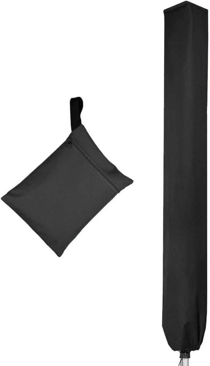 Beschermhoes voor droogmolen - waterdichte hoes voor zweefparasols - hoge dichtheid Oxford met PVC-coating - ritssluiting - 600D zwart - 16x16x165 cm Hoes voor droogmolen