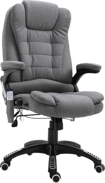 Bureaustoel - Bureaustoel ergonomisch - Directiestoel - Massage stoel - Bureaustoelen voor volwassenen - Grijs