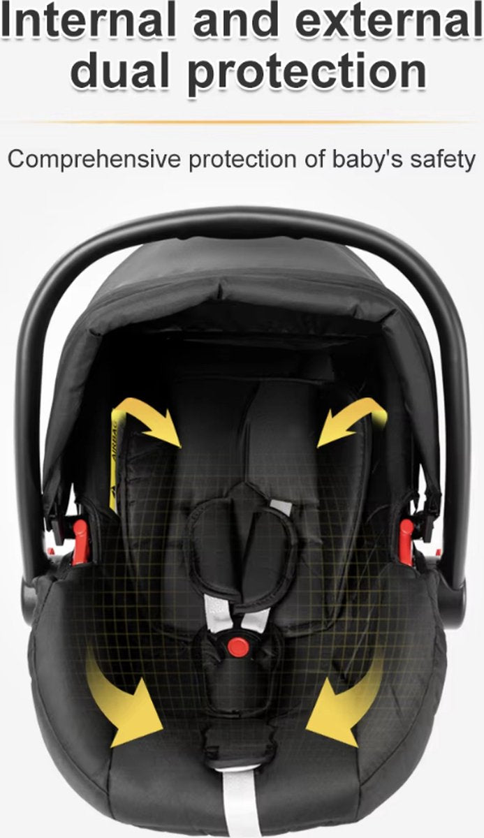 J&R Kinderwagen 3 in 1 - Kinderwagen - Wieg - Buggy - Autostoel - Opvouwbaar - Aluminium frame - Mintgroen - Zilver