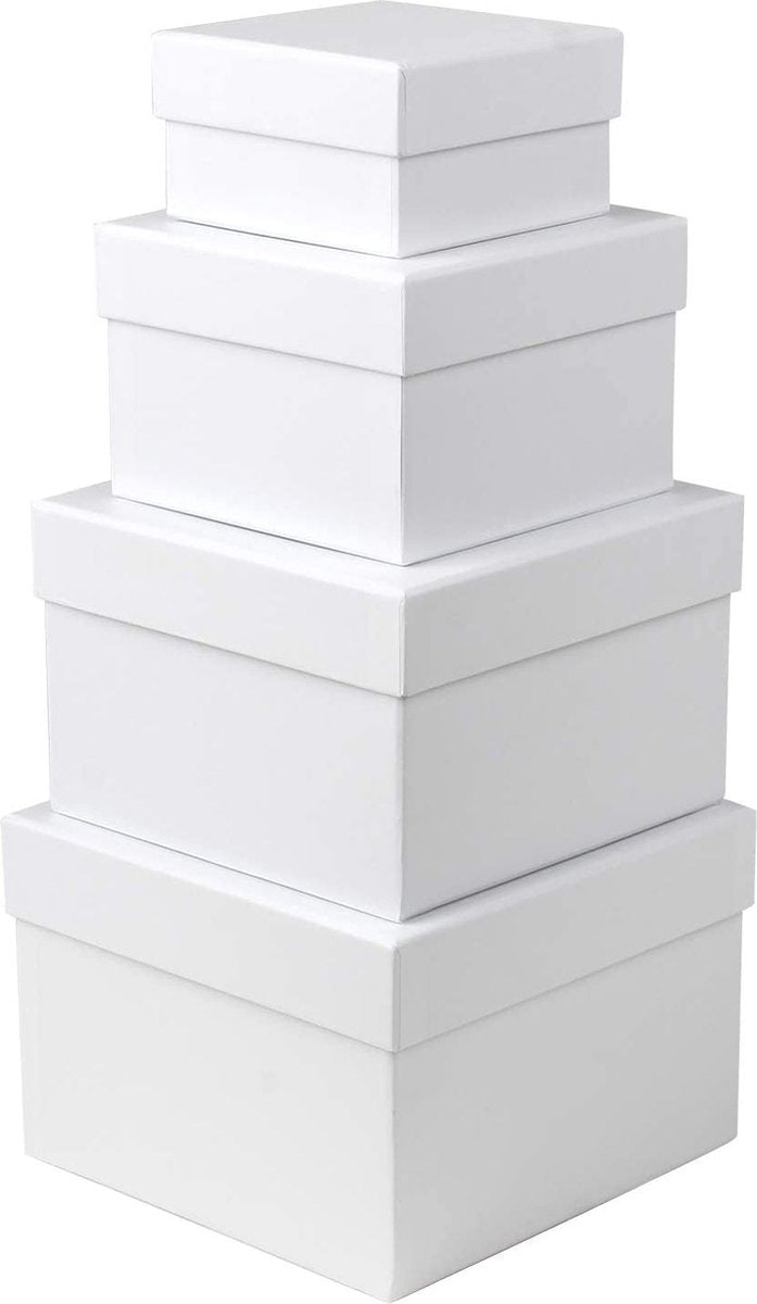 Rectangular storage box with lid, gift box, cardboard boxes, storage boxes, gift box for presents, chocolate, crafts, toys, gift wrapping, 4-piece set