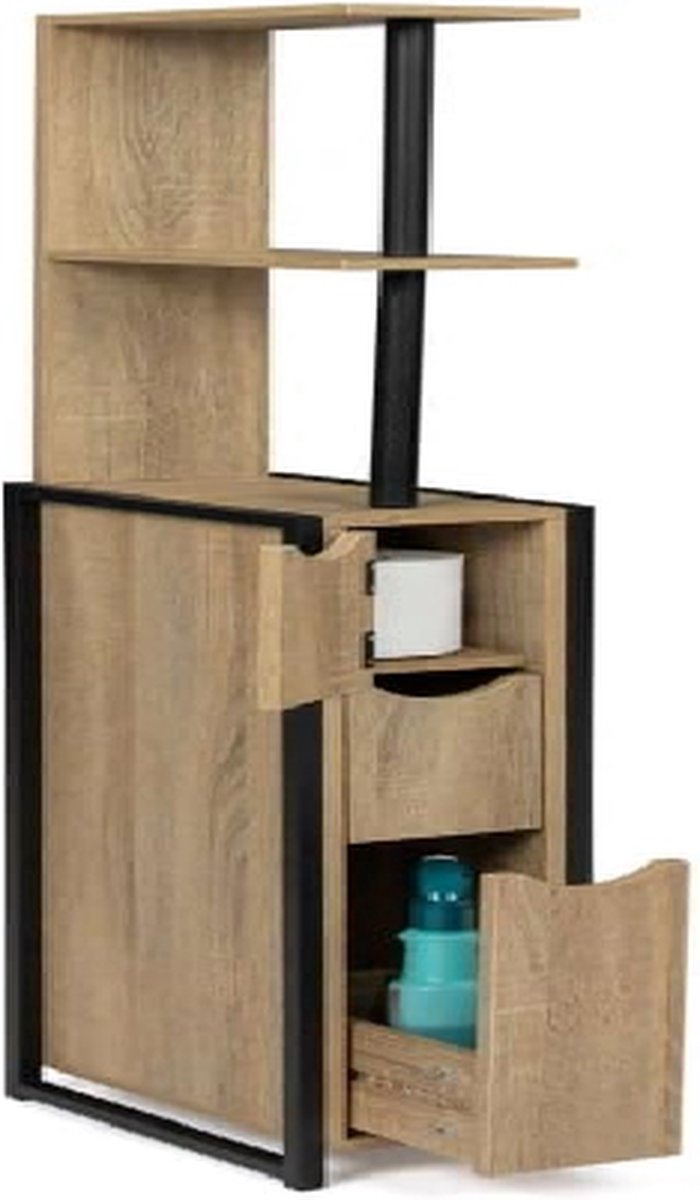 WC cabinet with 3 doors Detroit with shelves in industrial design