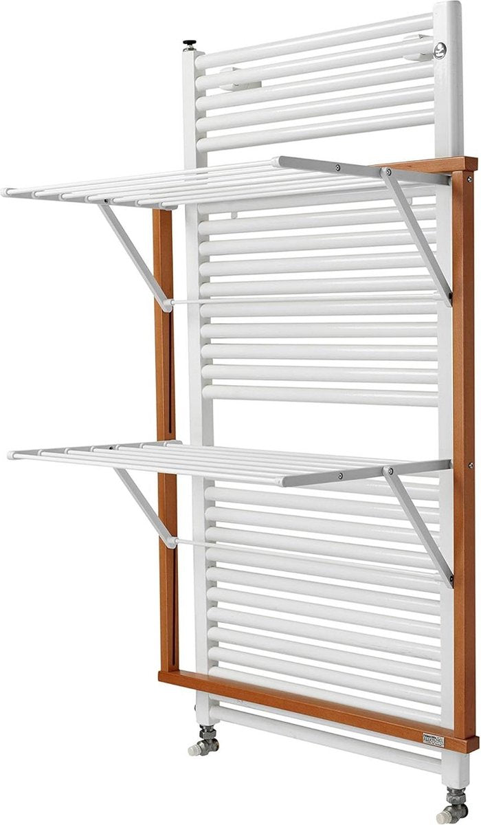 Wooden clothes airer for radiators Klaus - foldable - 10 metres line - cherry-coloured clothes airer