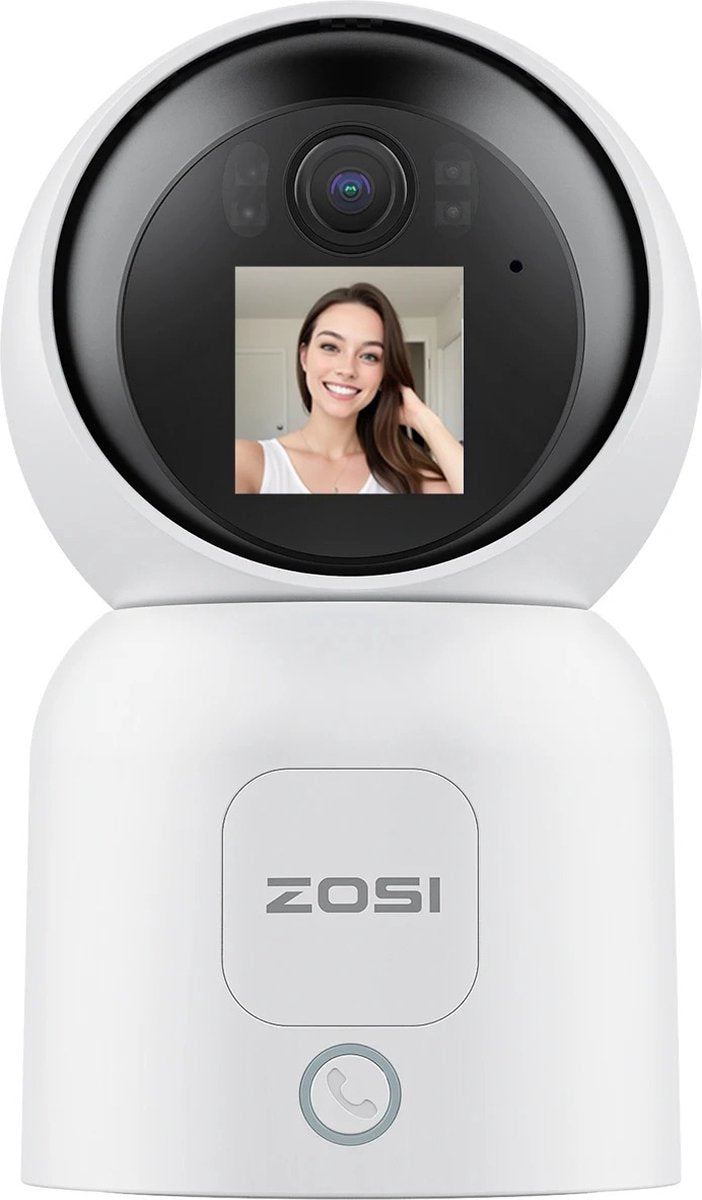 Babyfoon - Babyfoon met camera - 1.44 inch Scherm 2.4G/5G Wifi Videogesprek - Automatische Tracking - Draadloze IP Smart Surveillance Camera - Zosi C 519M 4mp Hd