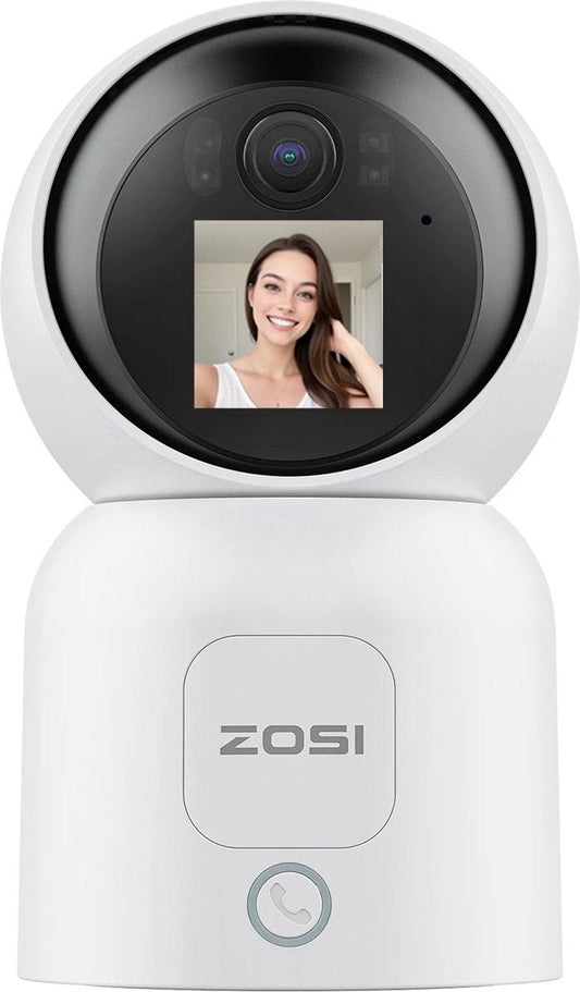 Babyfoon - Babyfoon met camera - 1.44 inch Scherm 2.4G/5G Wifi Videogesprek - Automatische Tracking - Draadloze IP Smart Surveillance Camera - Zosi C 519M 4mp Hd