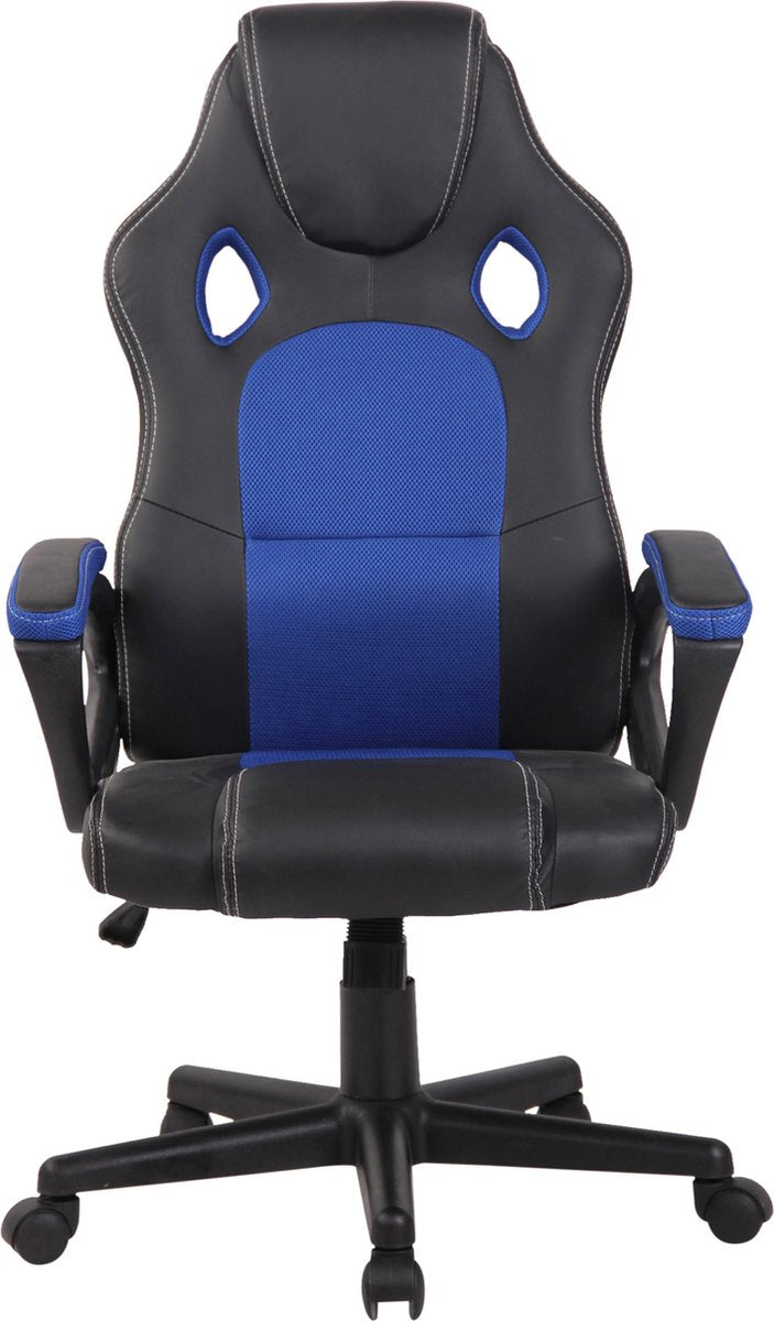 CLP Fire Bureaustoel Kunstleer | Kantoorstoel met Zithoogte: 49 -59 cm blauw