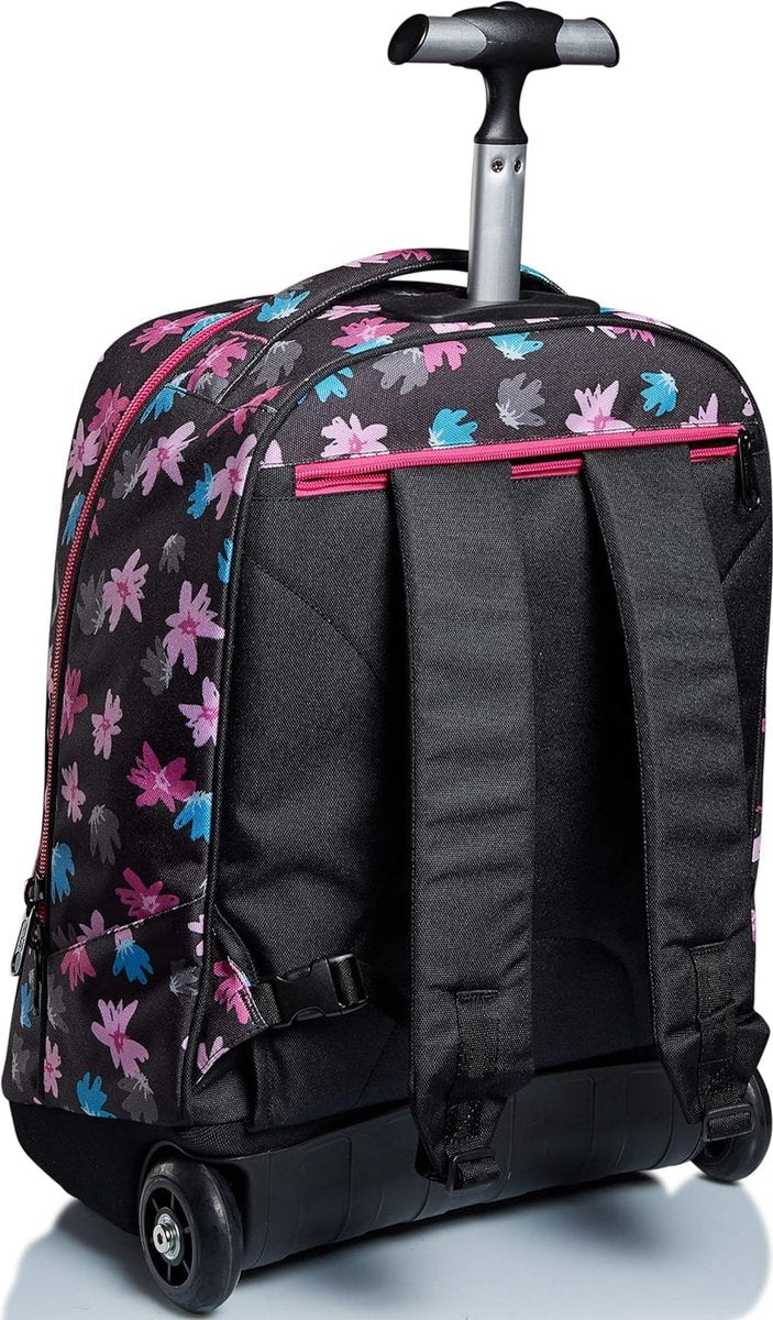 Trolley, 2-in-1, schooltas op wielen, rugzak met trolleyfunctie voor kinderen, vanaf groep 1, voor school, reizen, meisjes & jongens; veelkleurig