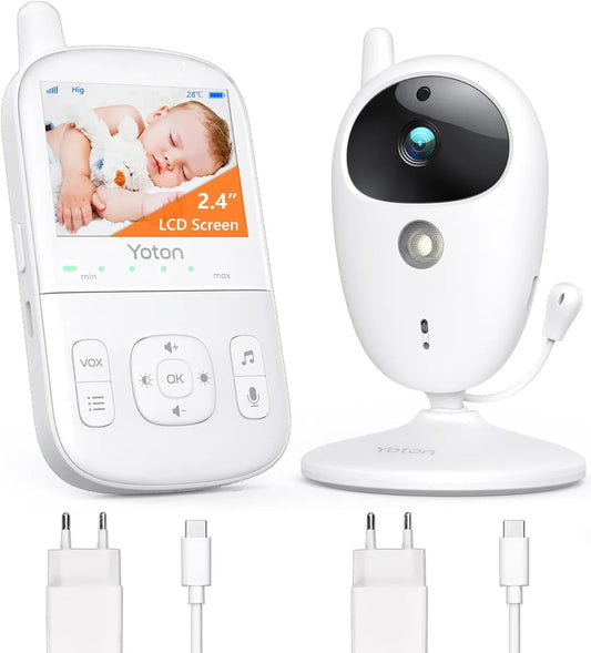 Babyfooncamera met 2,7 inch LCD-scherm, nachtzicht en temperatuurbewaking - Tweeweggesprek en USB-C oplaadkabel inbegrepen