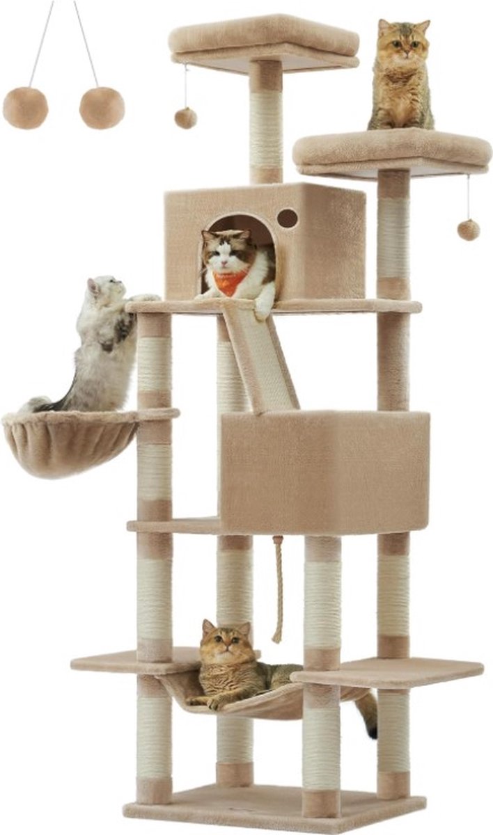 Scratching post for heavy cats - Tall scratching post - Log scratching post - Scratching post for large cats - Cat tower - Ceiling scratching post - Sturdy scratching post - Scratching post for cats - XXL - Cat enclosure