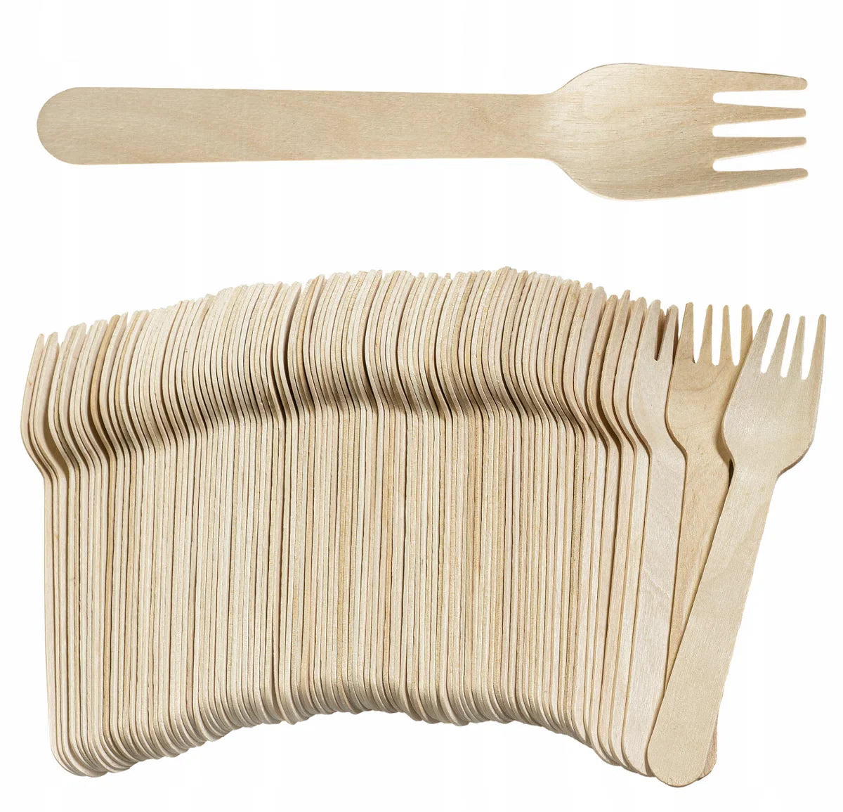 500 pieces x Wooden disposable cutlery set eco/environmentally conscious - 100 cardboard plates 23cm + 100 cardboard cups 240ml + 100 forks 16cm + 100 knives 16cm + 100 organic napkins 33x33cm