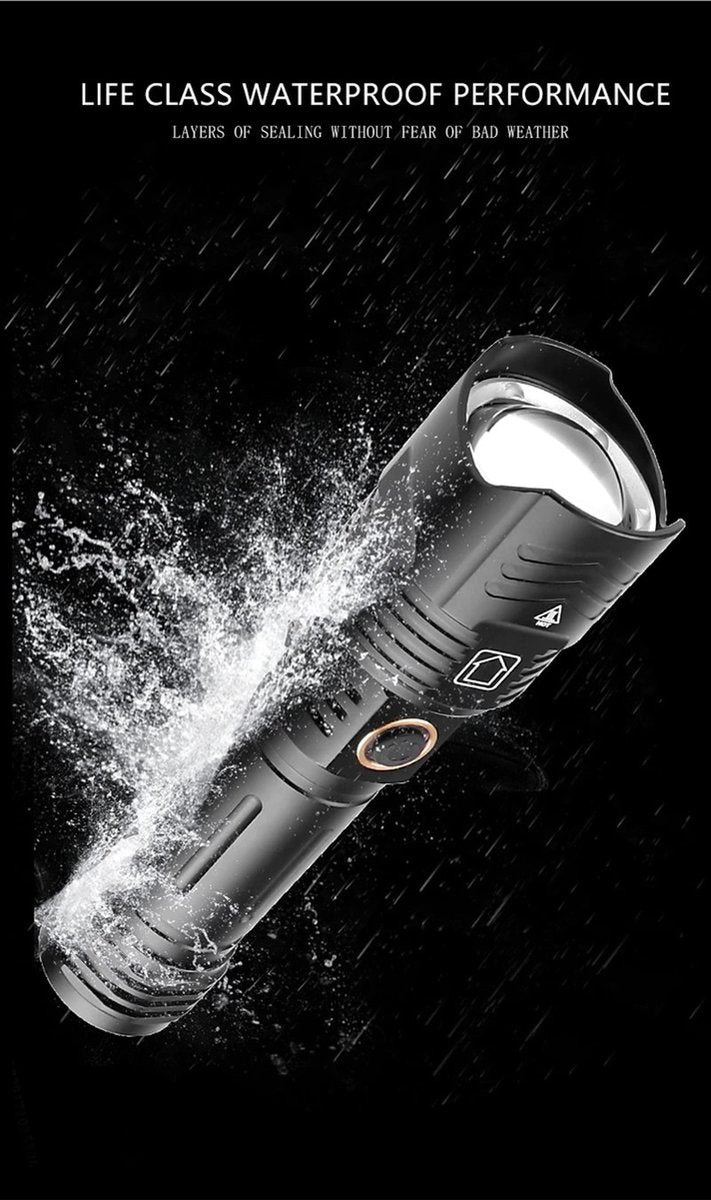 Professional Rechargeable LED Flashlight AOS Light XHP 110.2 4700 Lumens