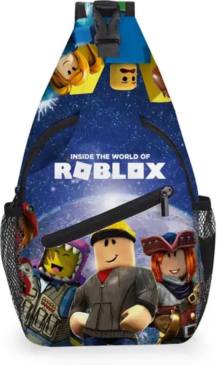 Roblox - Reistas - Crossbody - Crossbodytas - BLAUW POP - Grote Capaciteit - Vakantietas - Zwemtas - Roblox rugtas - Kindertas - Lunchtas - Sporttas - Praktisch - Verstelbare Outdoor Tas