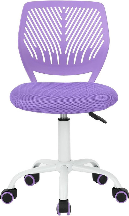 Verstelbare paarse armloze design computerstoel - kinderstudie - thuis- en kantoorstoel - 385 cm x 40 cm x 75-87 cm