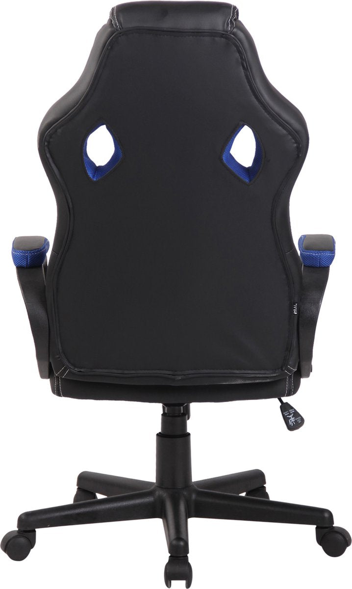 CLP Fire Bureaustoel Kunstleer | Kantoorstoel met Zithoogte: 49 -59 cm blauw