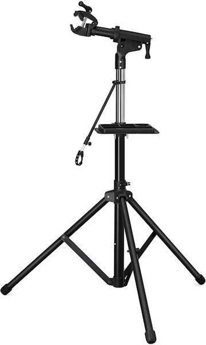Decopatent® PRO Montagestandaard Fiets - 360° Draaibaar - Verstelbaar + Gereedschapsbakje - Fiets Montage reparatie standaard