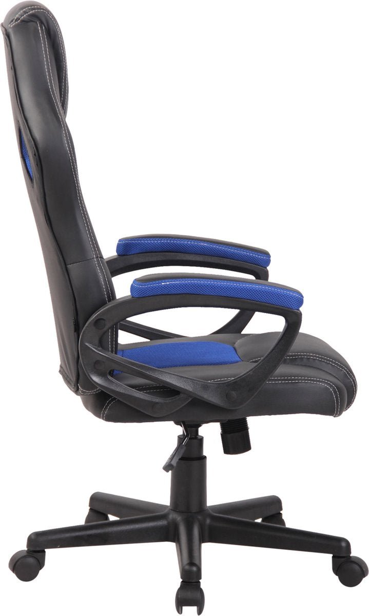 CLP Fire Bureaustoel Kunstleer | Kantoorstoel met Zithoogte: 49 -59 cm blauw