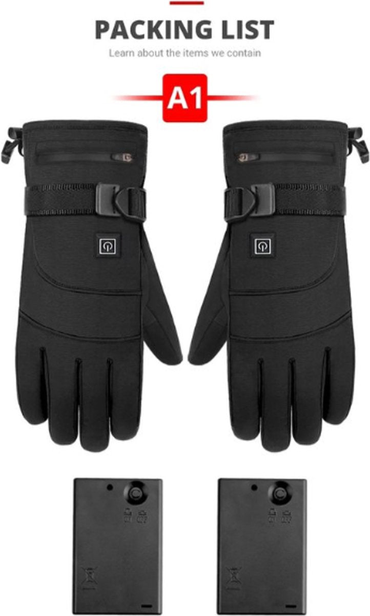 Waterdichte Verwarmde Motorhandschoenen – Werkt op Batterijen, Compatibel met Touchscreen, Ideaal voor Winterse Motorritten, Racing en Rijden – Handverwarmers voor Comfort en Bescherming