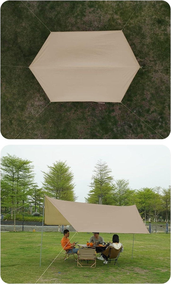 Camping Tarp Waterdicht Tentzeil - Multifunctioneel Luifel Canvas voor Hangmat Bushcraft Auto Backpacken Outdoor Survival Tarp tent