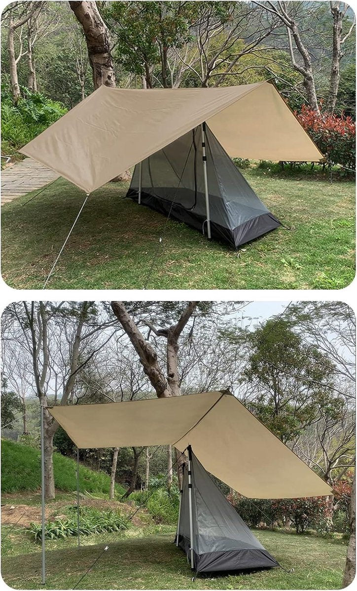 Camping Tarp Waterdicht Tentzeil - Multifunctioneel Luifel Canvas voor Hangmat Bushcraft Auto Backpacken Outdoor Survival Tarp tent