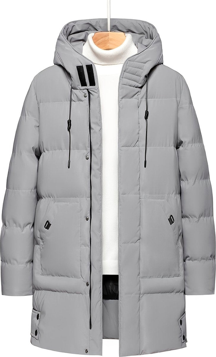 Winterjas - Heren - Parka Heren - Jas - Winter - Volwassen - Grijs - Maat XXS