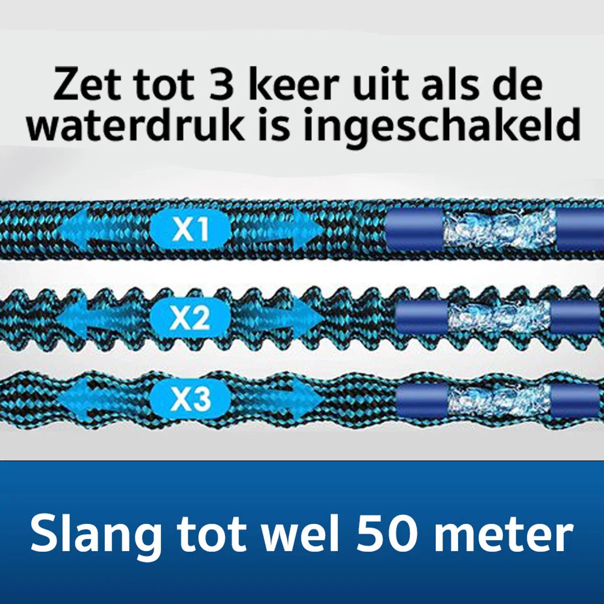 Garden hose - garden hose 50 meters - garden hose flexible - Garden hose extendable up to 50 meters - garden hose with connectors and sprayer
