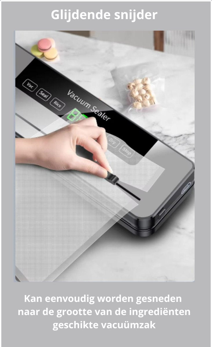 Vacumeermachine - Vacuüm Sealer - Foodsaver - Vacuümmachine met Slangaansluiting - Inclusief Vacuümzakken