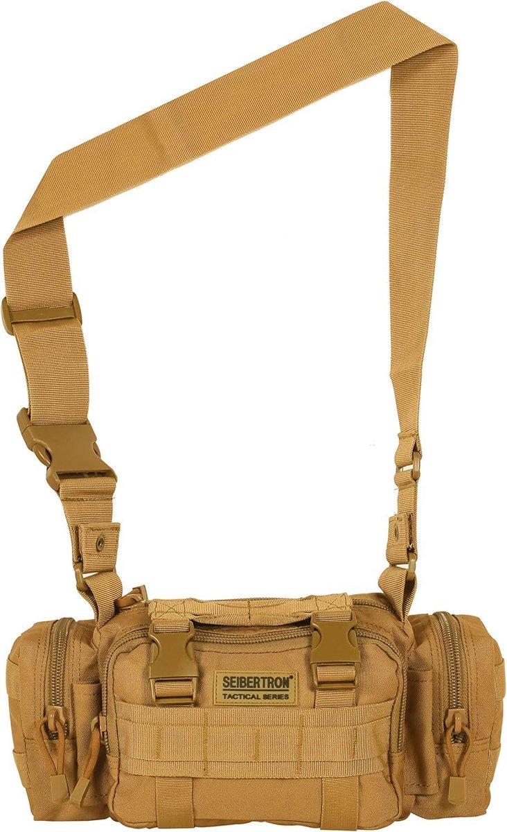 Sport Outdoor Reizen Heuptas - Tactische Aanvalstas - MOLLE Modulaire Inzet Range Tas - Wandel Heuptasje - Tactische Tas - Visgerei Tas - Kaki Wandel Heuptas