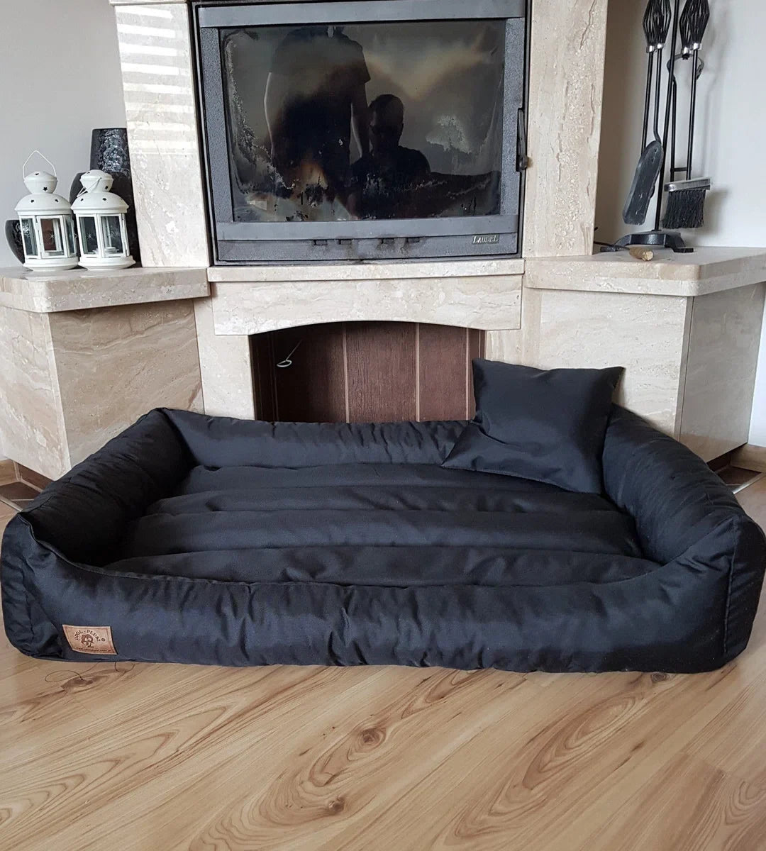 XXL Faux Leather Dog Bed - Dog Cushion Dog Sofa Cat Bed Dog Basket - Waterproof 90 X 60 cm