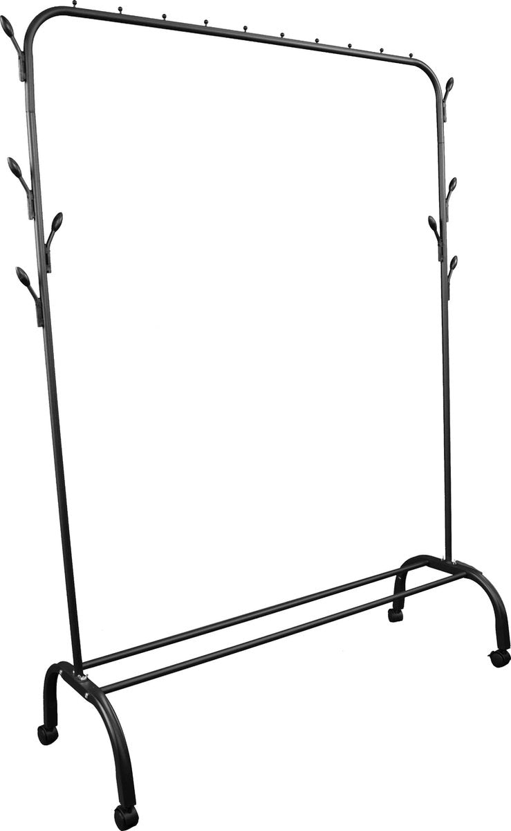 LG Life’s Green Kledingrek - Dressboy – Zwart – Metaal – Garderoberek met ophanghaken – H144xB110xD40 cm