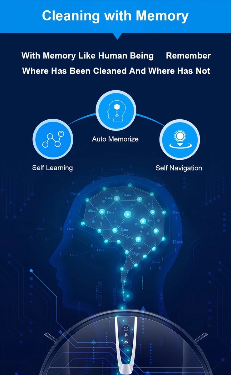 V3S PRO Robot Vacuum Cleaner - Smart Mapping - New Powerful Model - Dry and Wet Mopping Combo - WiFi App - Brushless Motor - Works with Alexa and Google Assistant - Ideal for Pet Hair - Carpet - Hard Floor