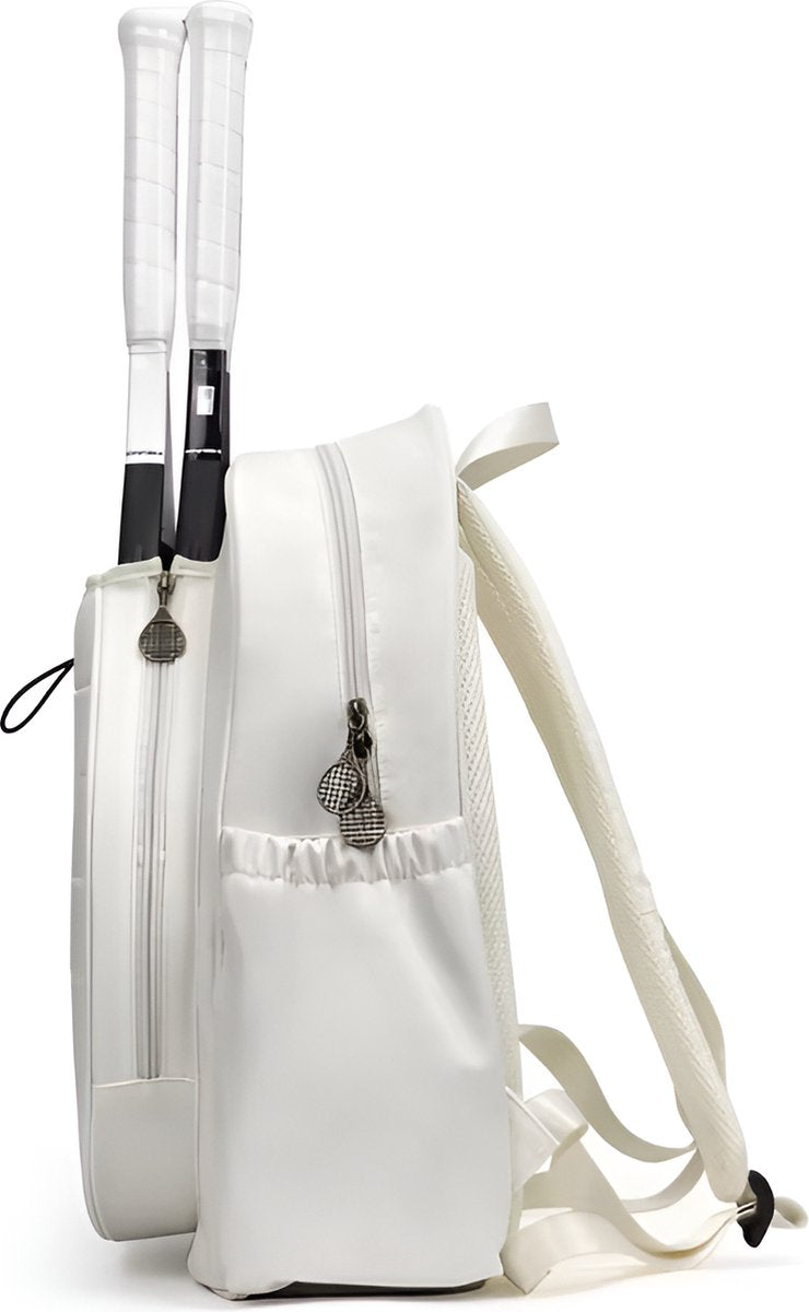 E-Shop4u - Tennis Bag - Tennis Backpack - Tennis - Racket - Backpack - Badminton - Racket Bag - White - Sport - Men - Women