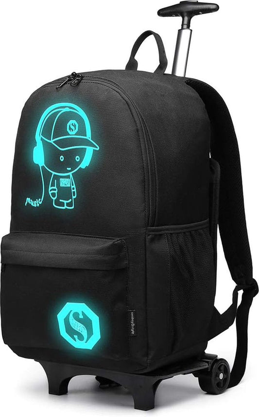 Handbagage rugzak met wielen businesstrolley reistas voor laptop polyester