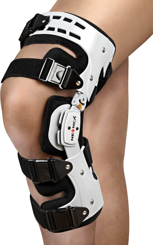 Professional Knee Brace - Left - ROM Knee Brace - Range Of Motion Hinge Knee Brace - Injury Knee Brace - Unisex Knee Brace - Adjustable Knee Brace - Knee Pain - Knee Rehabilitation Brace - Arthritis Brace
