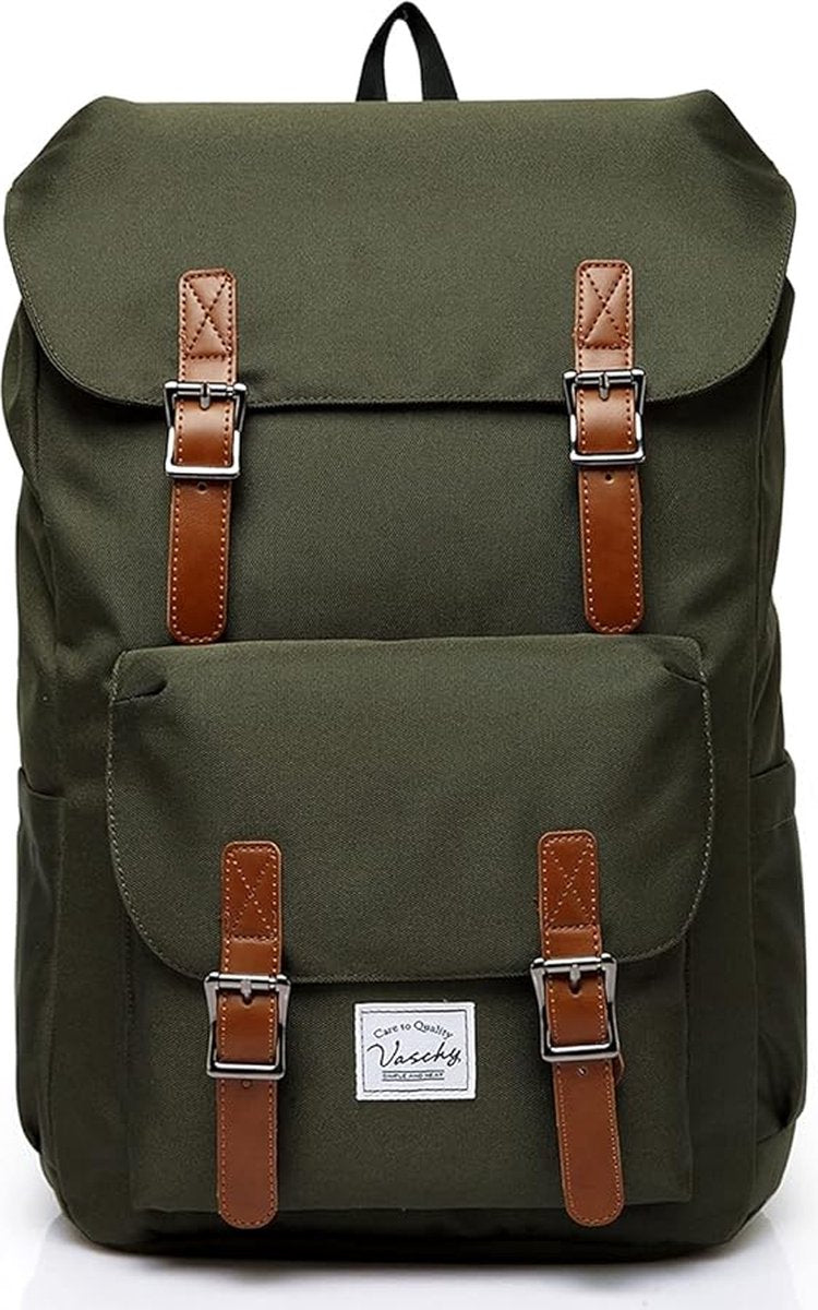 Outdoor Canvas Rugzak, Waterdichte Reizen Wandel Kampeer Rugzak Tas, Grote Casual Daypack, College School Rugtas, Schoudertas voor 15" Laptop Tablets