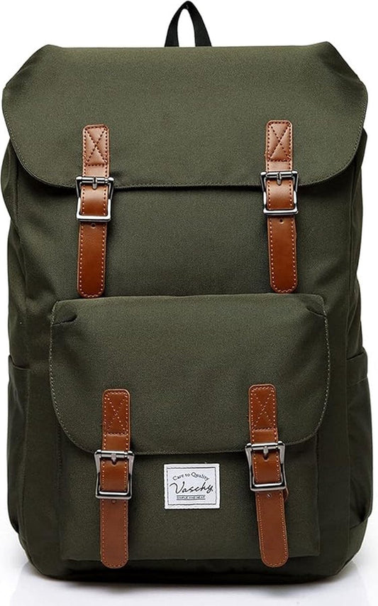 Outdoor Canvas Rugzak, Waterdichte Reizen Wandel Kampeer Rugzak Tas, Grote Casual Daypack, College School Rugtas, Schoudertas voor 15" Laptop Tablets