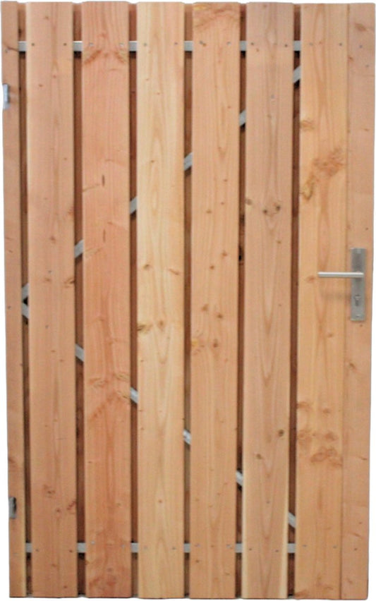 Douglas tuinpoort inclusief cilinderslot en stalen frame 100 x 180 ( linksdraaiend )