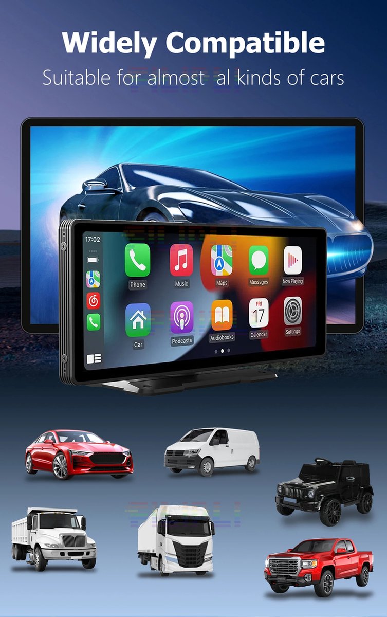 Carplay - Carplay Scherm - Autoradio - Carplay Apple & Android - Carplay Draadloos - Multimedia Speler - Touchscreen - Universeel - 10.26 Inch - Zwart